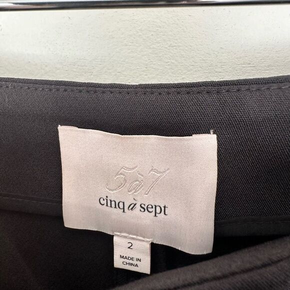 Cinq a Sept Women’s 2 Embroidered Metallic Pants Side Zipper - Picture 2 of 5